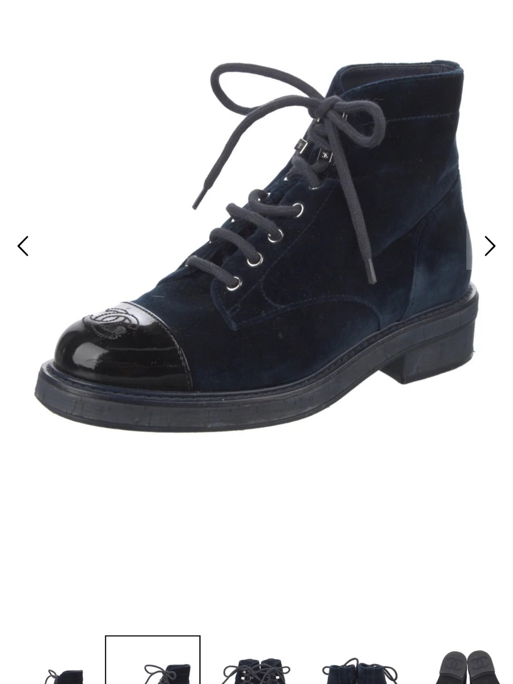 CHANEL 2019 Interlocking CC Logo Combat Boots